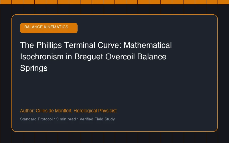 The Phillips Terminal Curve: Mathematical Isochronism in Breguet Overcoil Balance Springs