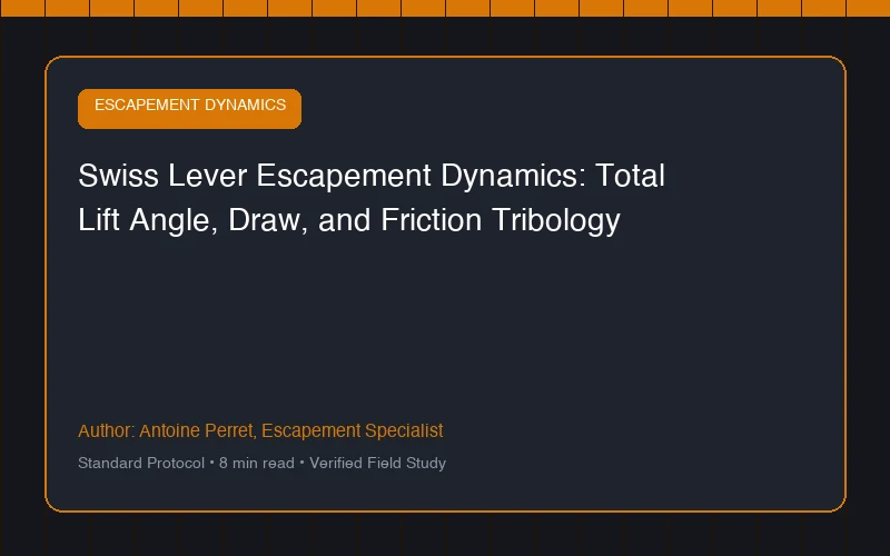Swiss Lever Escapement Dynamics: Total Lift Angle, Draw, and Friction Tribology
